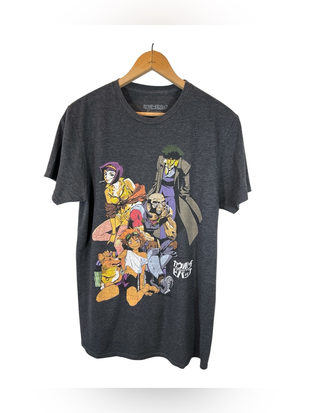 Cowboy Bebop Graphic Tee - Dark Gray Anime Crewneck - Size Men's Medium